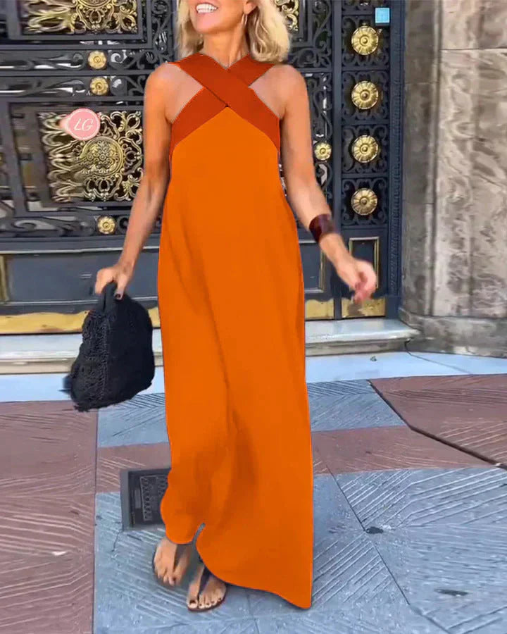 Quirine™ | Maxikleid mit Überkreuzung vorne