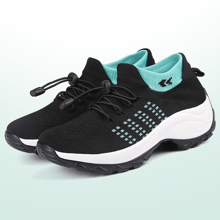 Ambulo Orthopädische Schuhe Strickstoff - Grün Schwarz