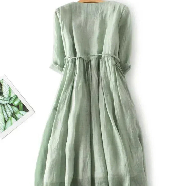 Nadège™ | Maxikleid mit Federbesatz