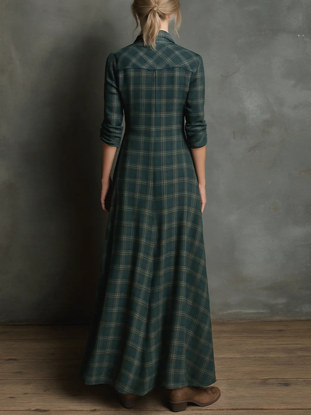 Valentina™ | Maxikleid im Karo-Look
