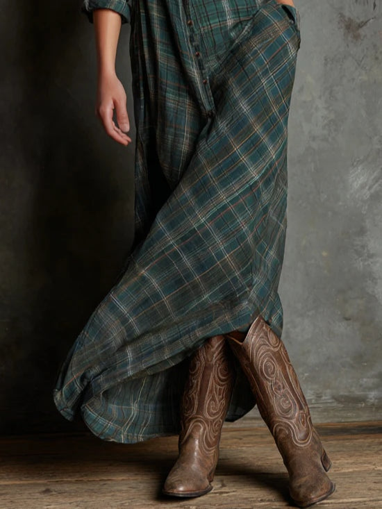 Valentina™ | Maxikleid im Karo-Look