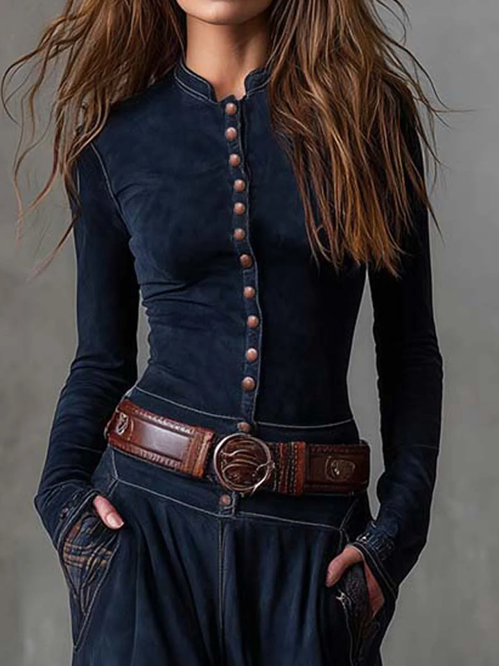 Elsa™ | Maxikleid aus Wildleder mit Gürtel