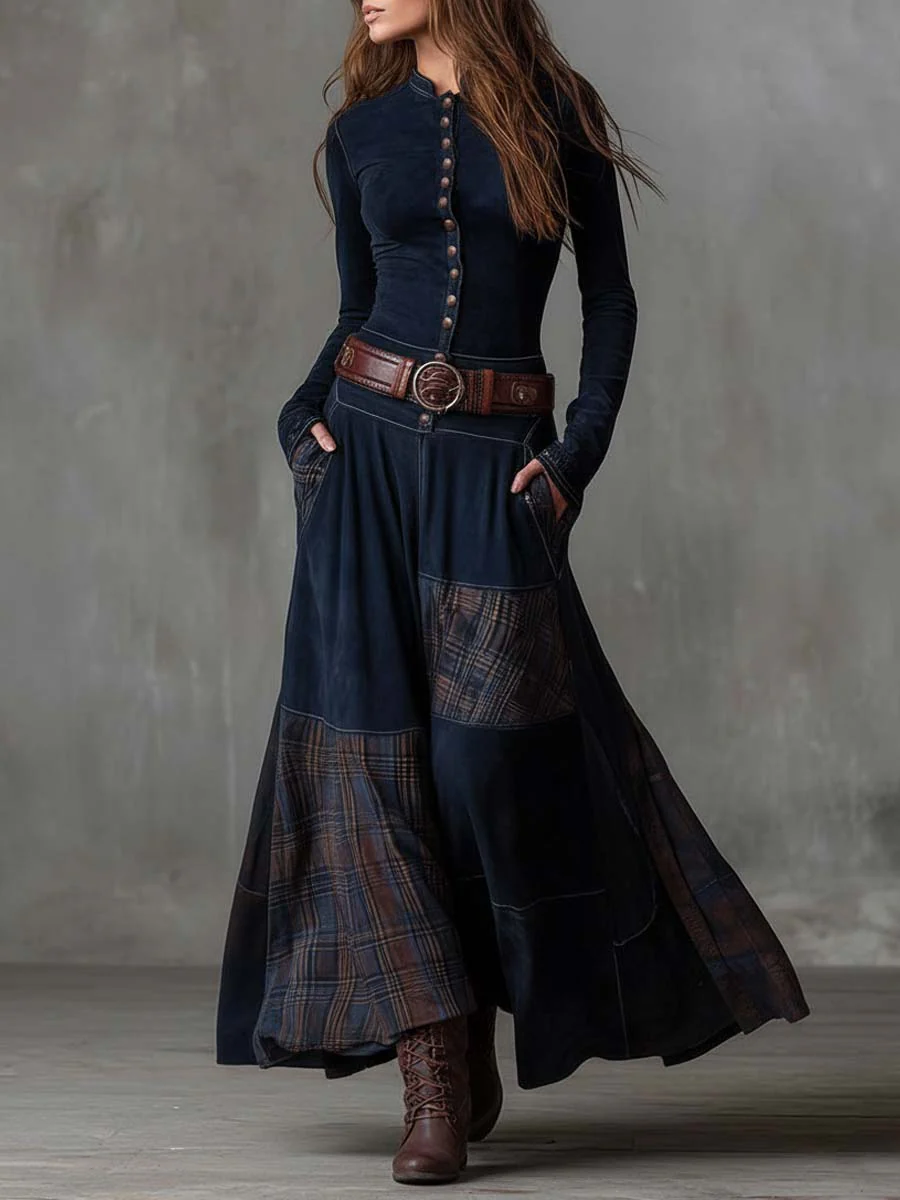 Elsa™ | Maxikleid aus Wildleder mit Gürtel