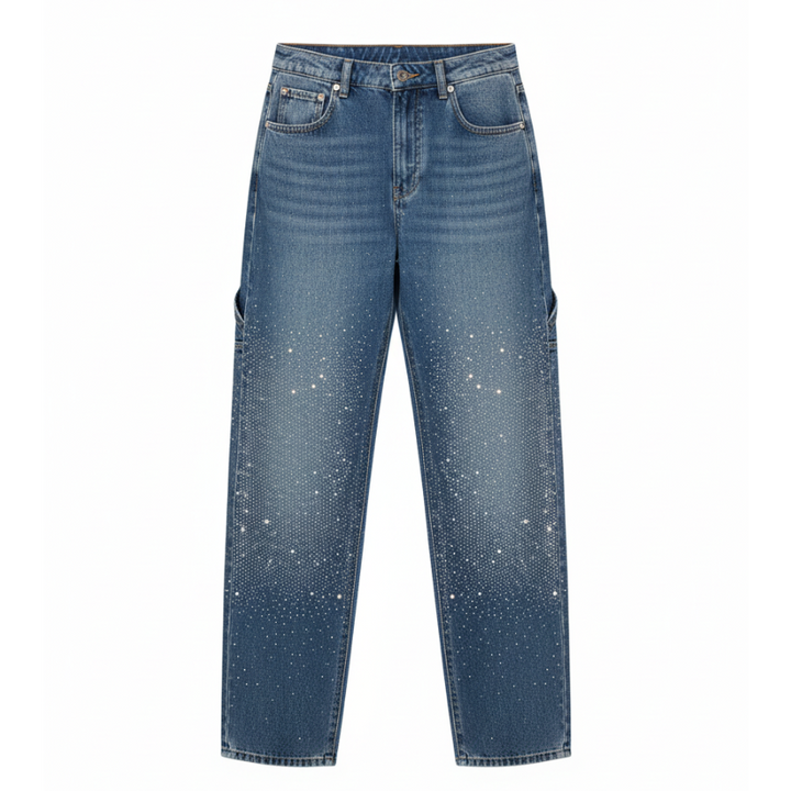 Adele™ | Jeans Cargo 'Balloon' im Trend mit Glitzer