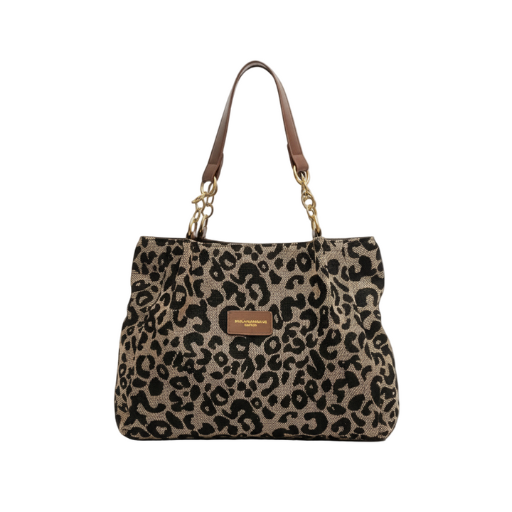 Anouk™ | Einkaufstasche aus leopardenmusterigem Canvas