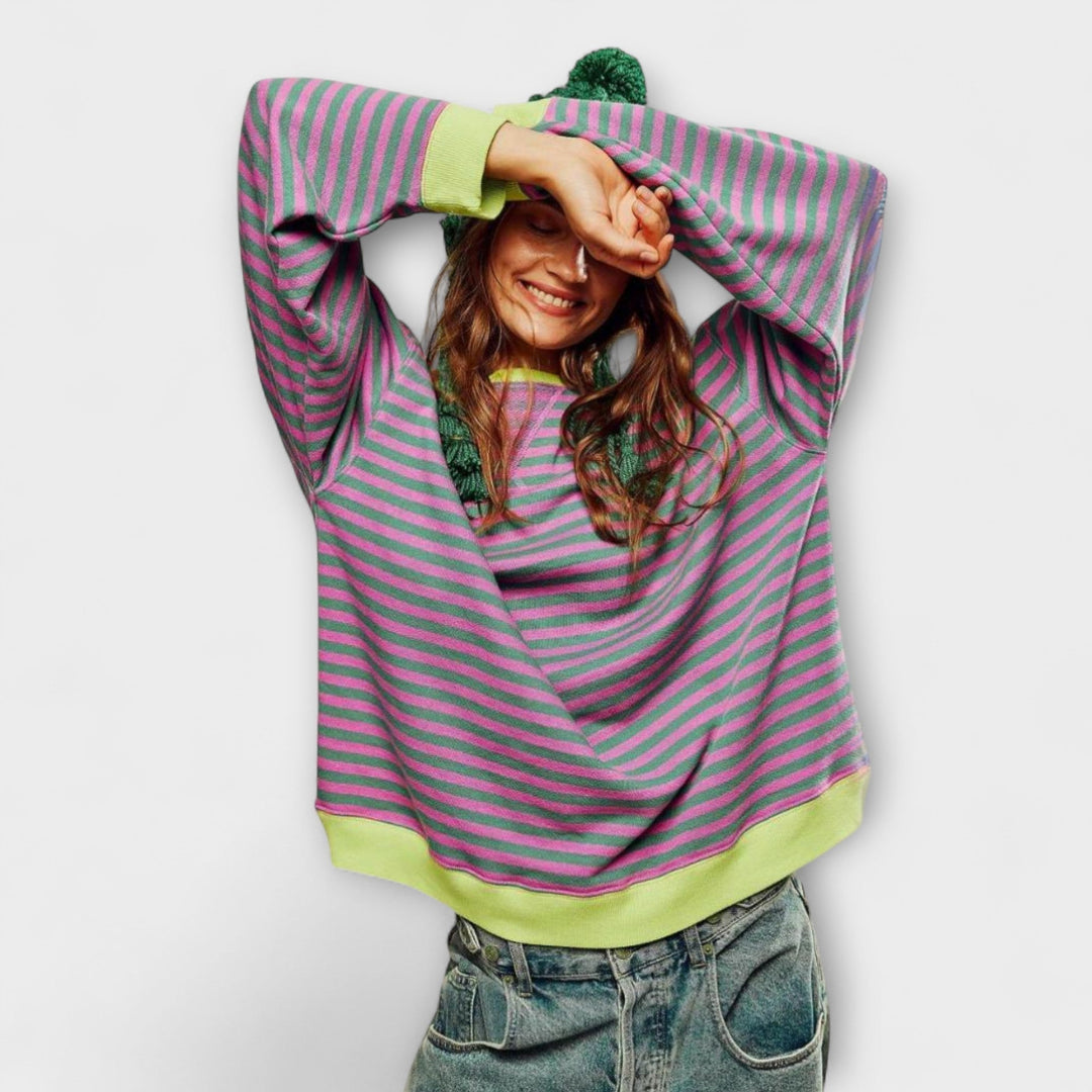 Mary - Oversize-Pullover mit Streifen