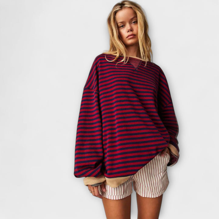 Mary - Oversize-Pullover mit Streifen