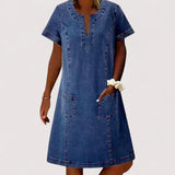 Thea™ | Denimkleid mit Taschen