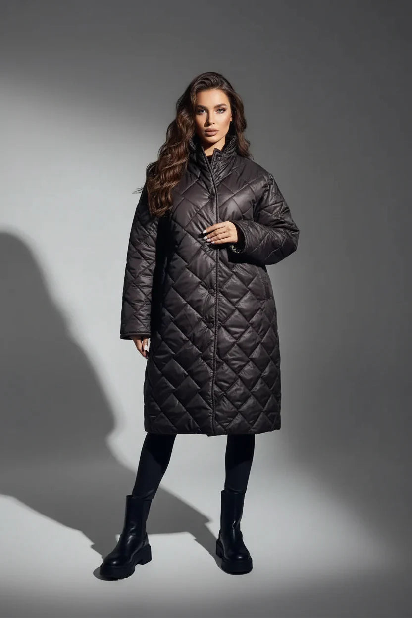 PREMIUM STEPPMANTEL MIT LEOPARDENPRINT FÜTTERUNG