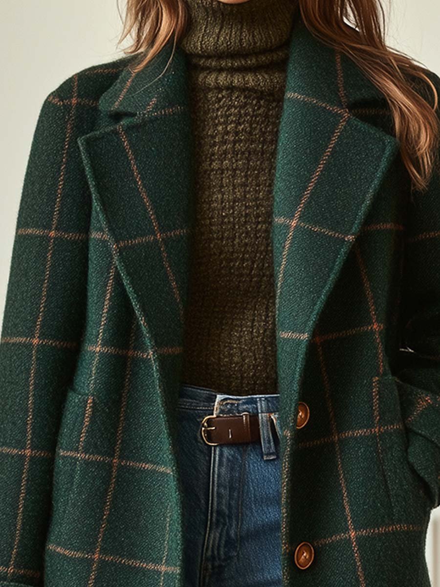 Florencia™ | Retro-Karierte Tweed-Mantel