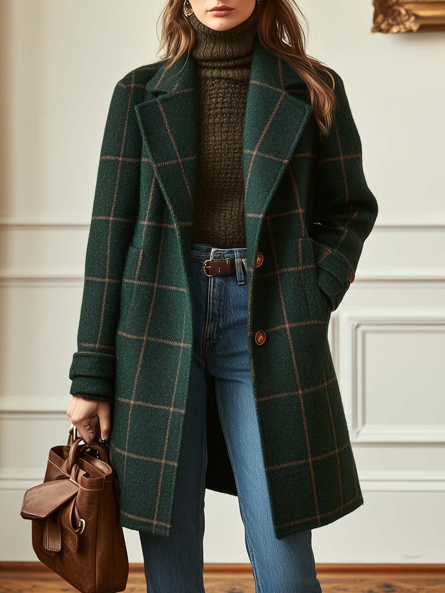 Florencia™ | Retro-Karierte Tweed-Mantel