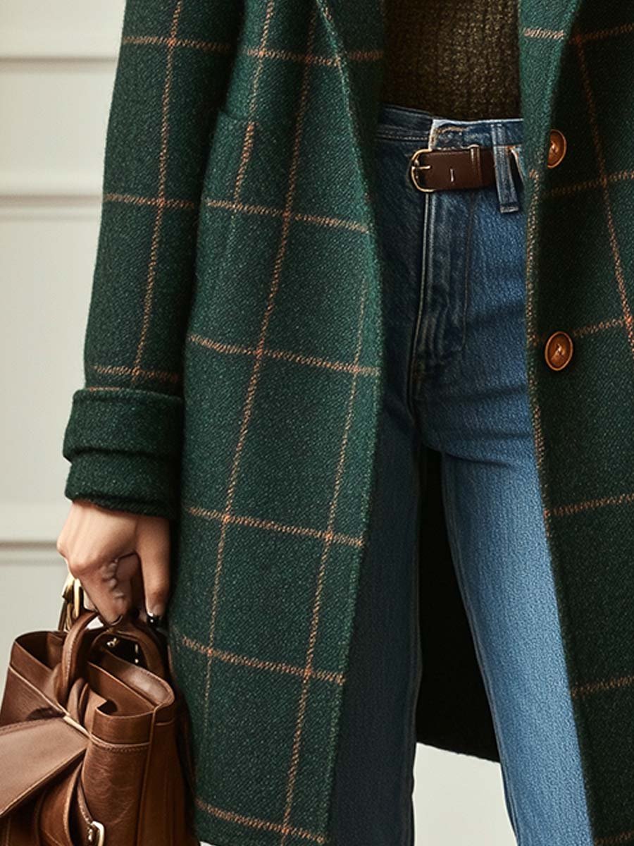 Florencia™ | Retro-Karierte Tweed-Mantel