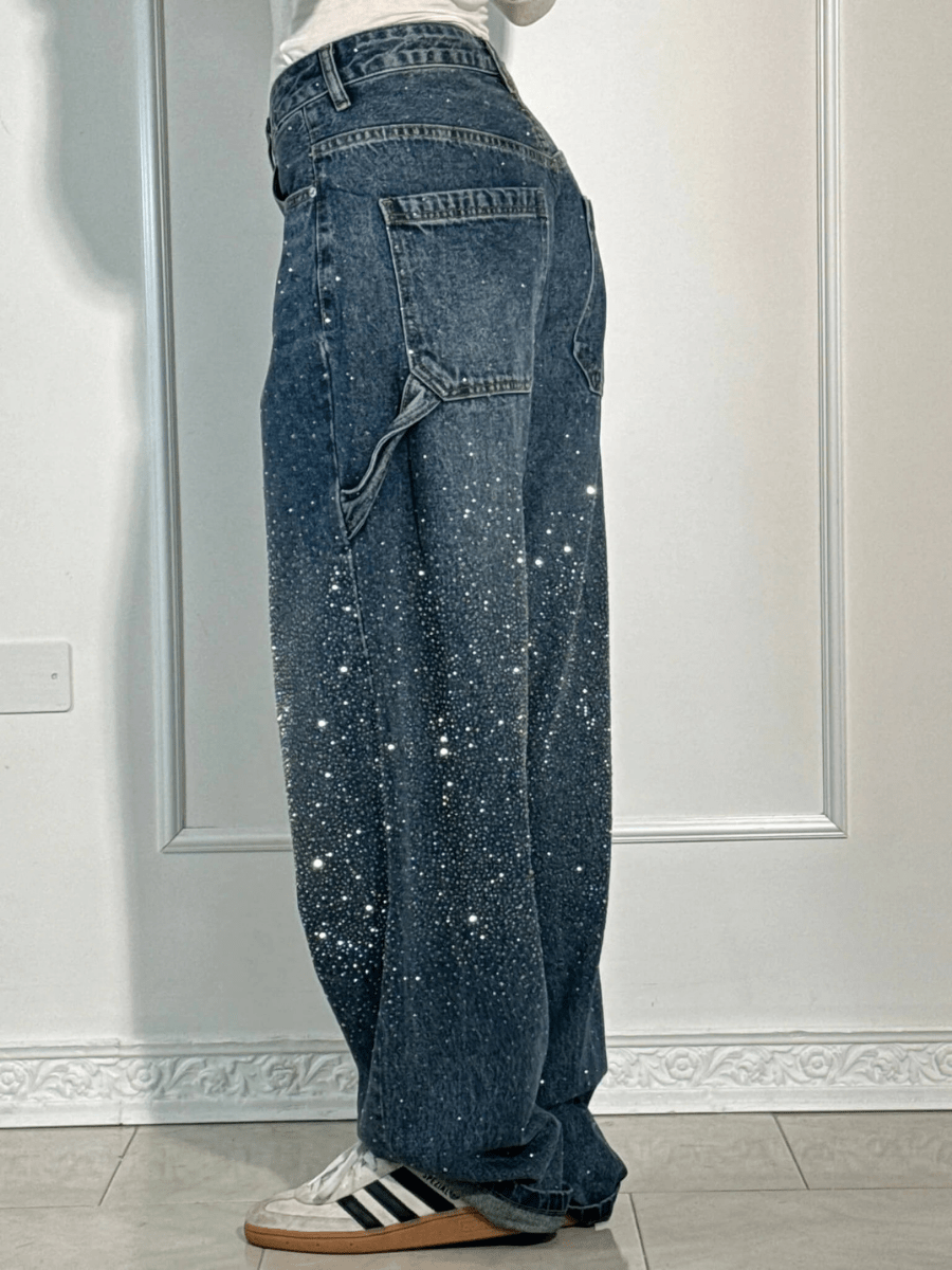 Adele™ | Jeans Cargo 'Balloon' im Trend mit Glitzer