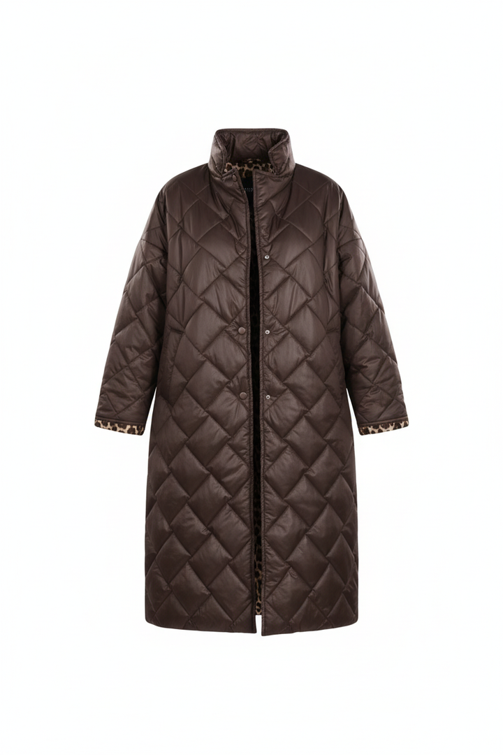 PREMIUM STEPPMANTEL MIT LEOPARDENPRINT FÜTTERUNG