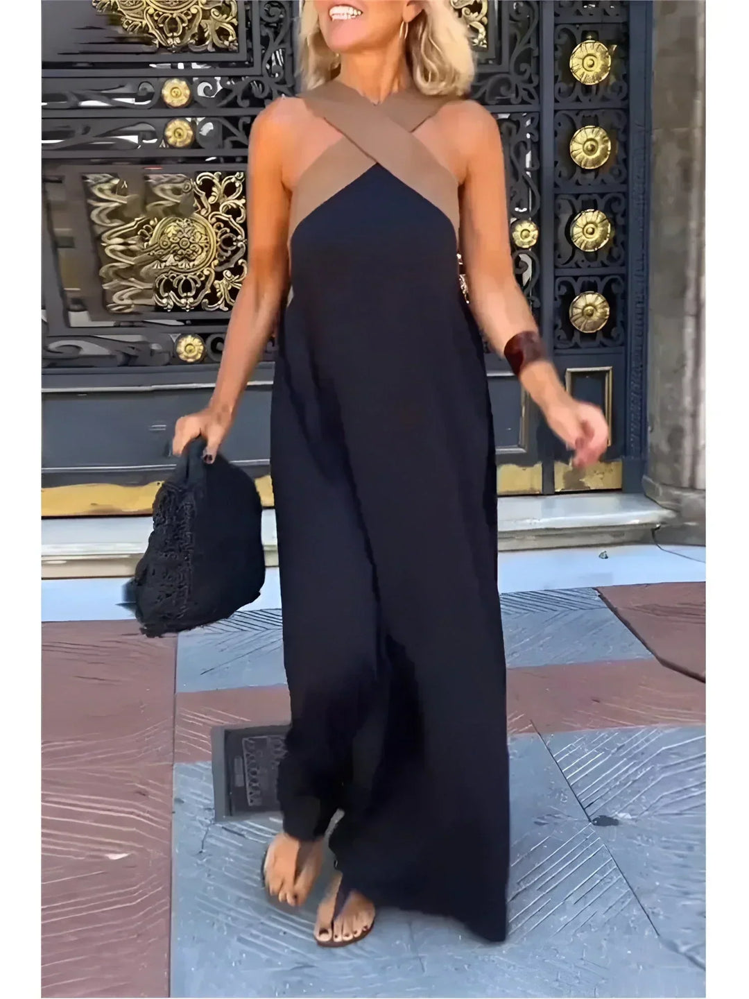 Quirine™ | Maxikleid mit Überkreuzung vorne