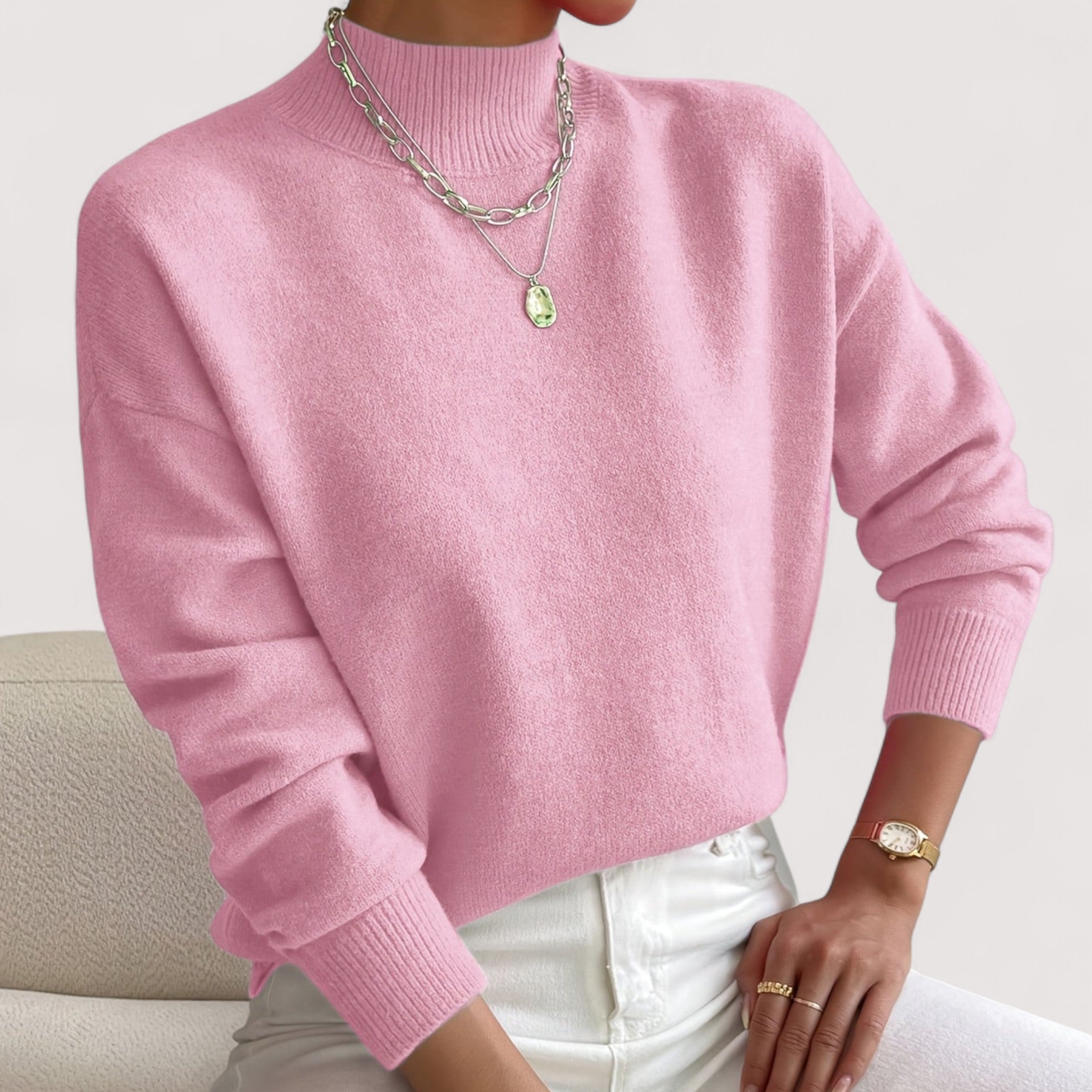 Nadia™ | Eleganter und bequemer Pullover mit hohem Kragen