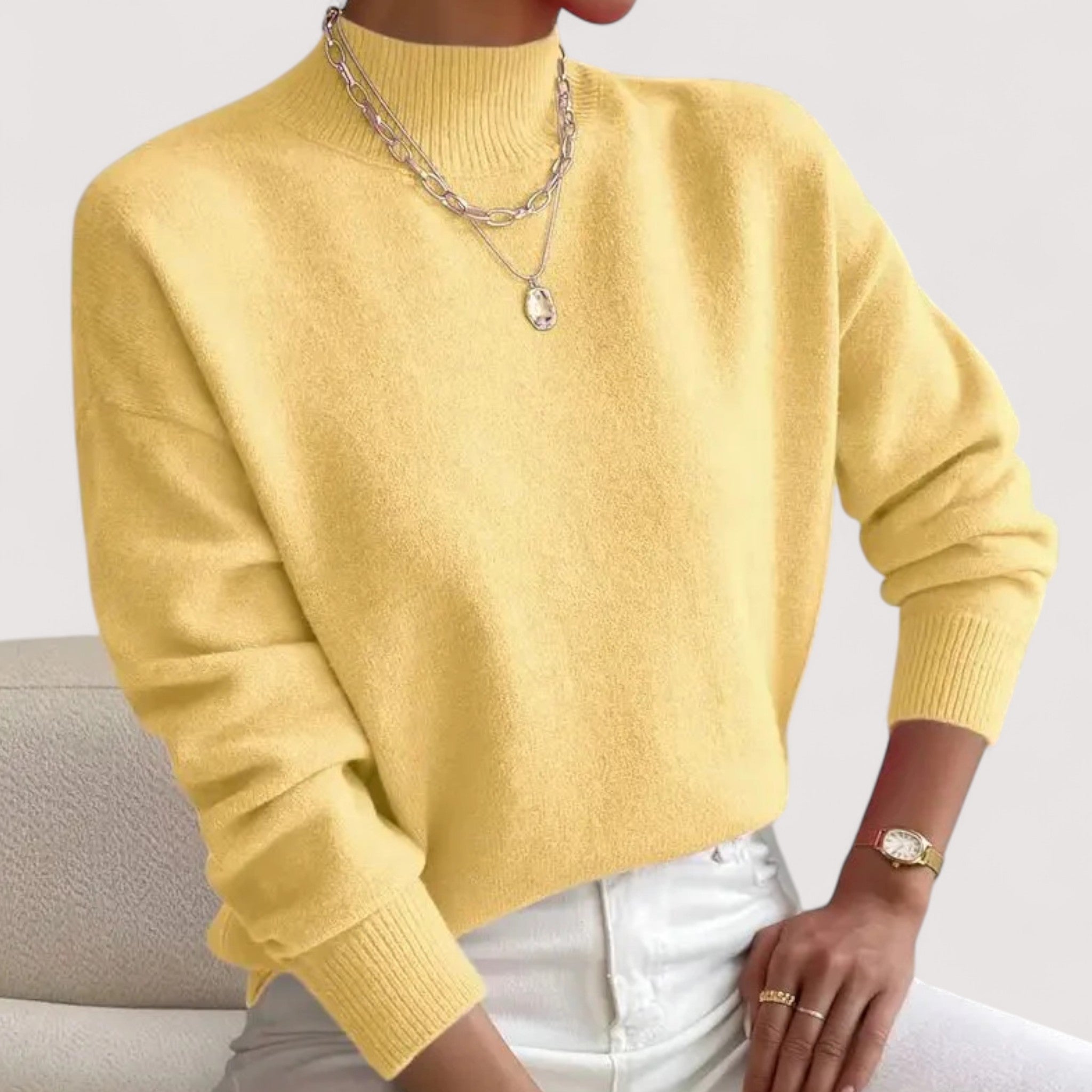 Nadia™ | Eleganter und bequemer Pullover mit hohem Kragen