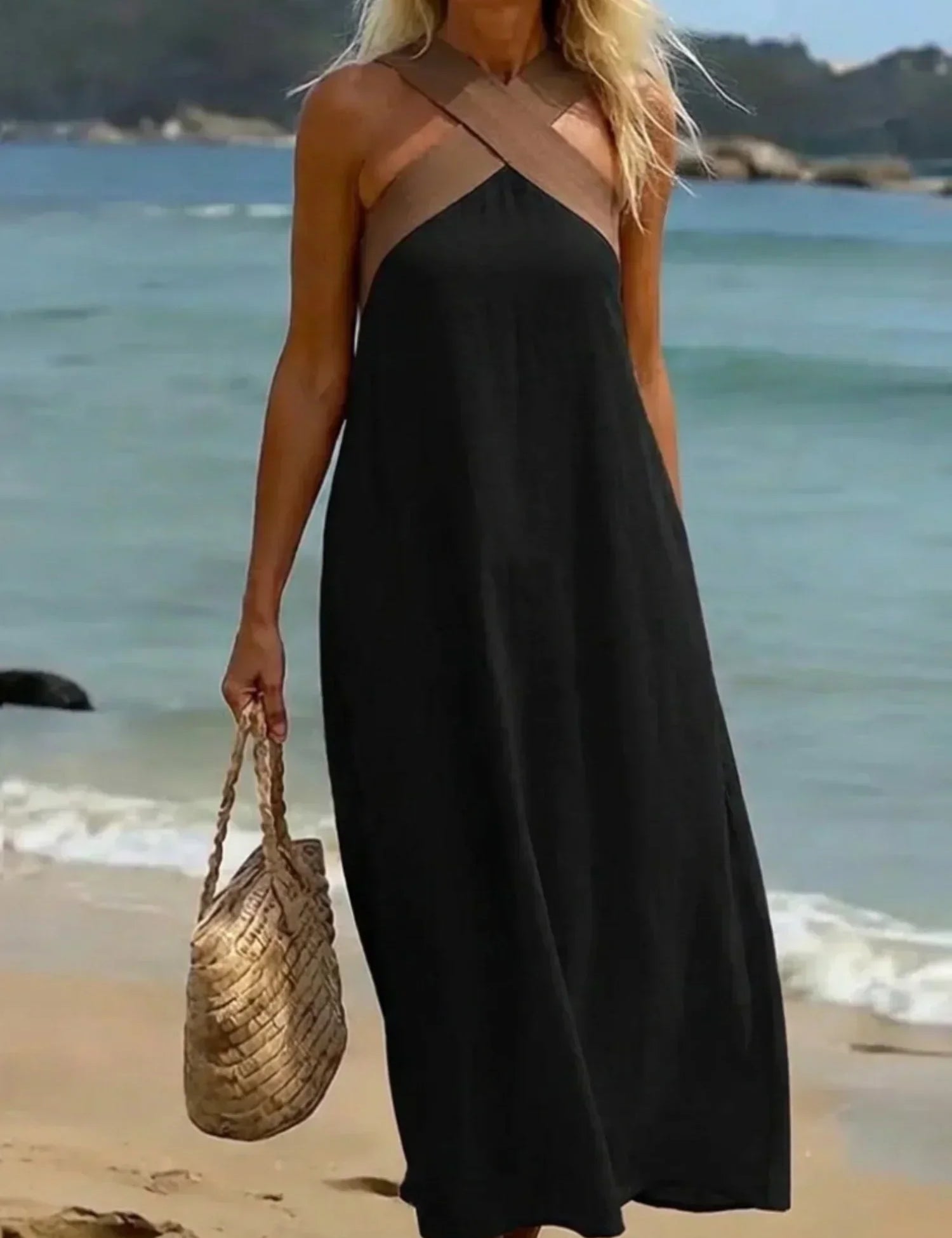 Quirine™ | Maxikleid mit Überkreuzung vorne